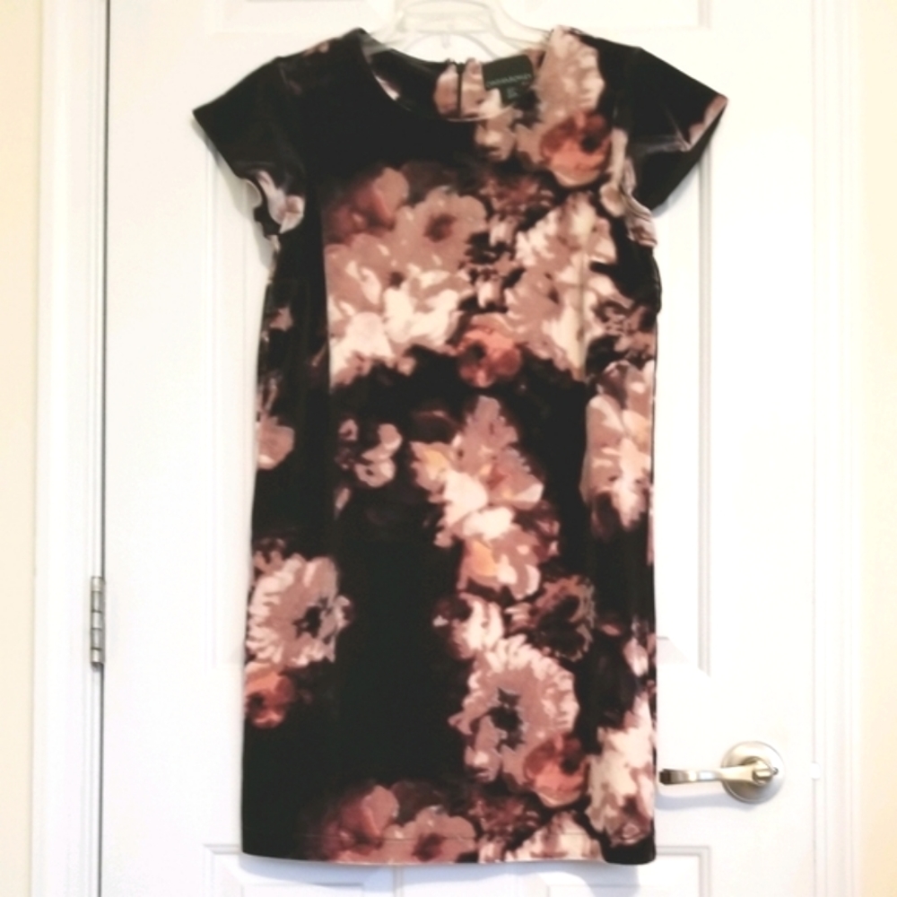 CYNTHIA ROWLEY Floral Velvet Midi Dress